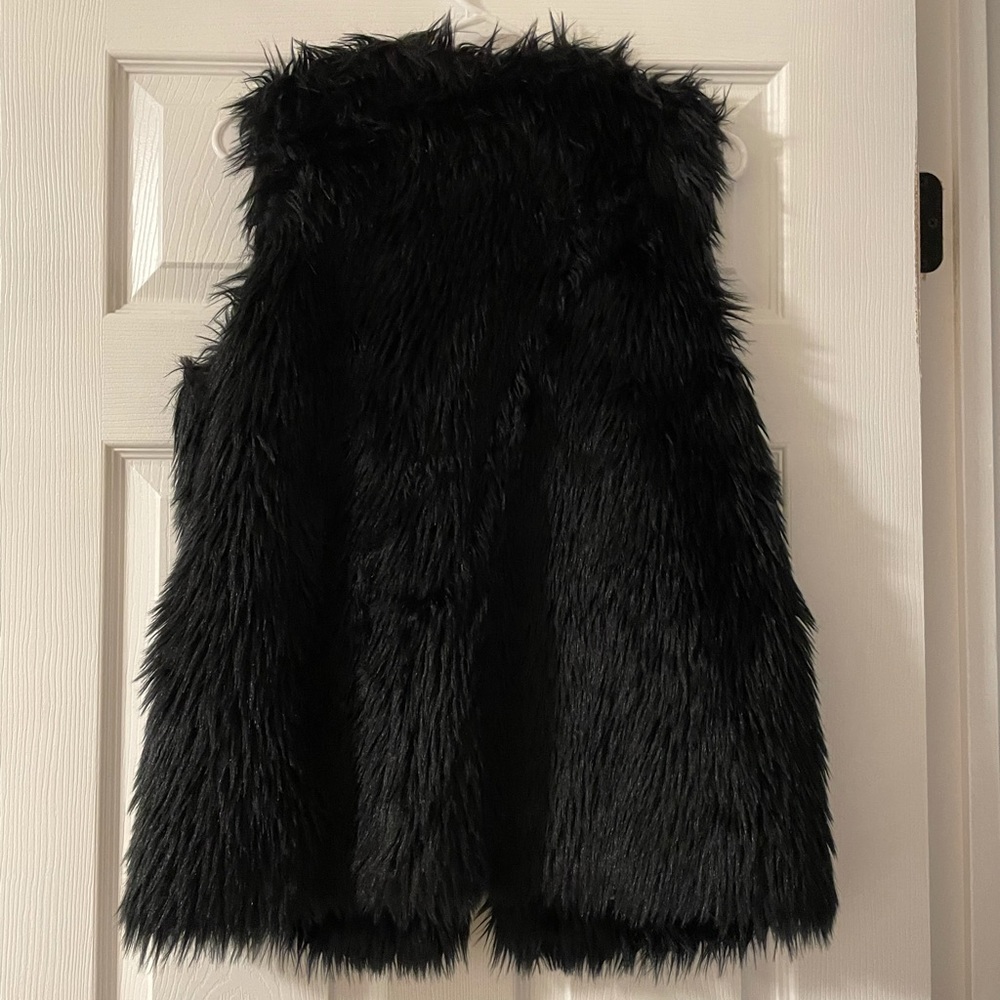 Vince Camuto black fur vest